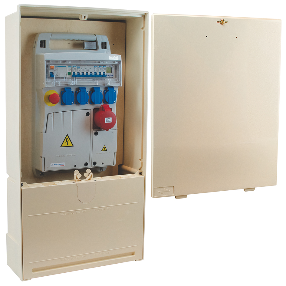 BORNE 27KVA RAPIDBRANCH BORNIER 1A/2D TRI 
PRISES 4 MONO 16A +1 TRI 32A +1 MONO