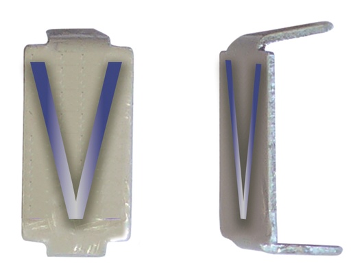 [MICCD043] LOT 25 LETTRE 6X11 ALU IVOIRE/BLEU PRE-PLIEE V *