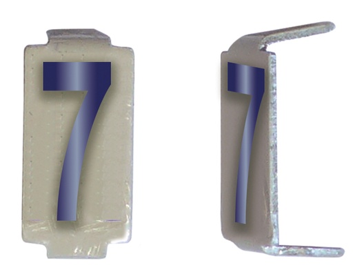 [MICCD067] LOT 25 CHIFFRE 6X11 ALU IVOIRE/BLEU PRE-PLIE 7 *